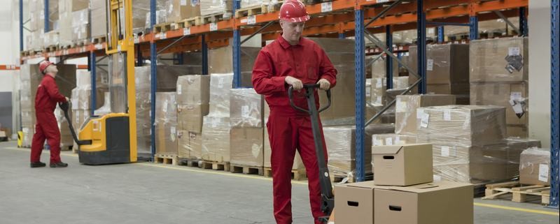 Warehouse Man with Pallet Jack